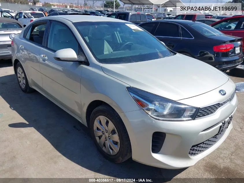 3KPA24AB6JE119699 2018 Kia Rio S