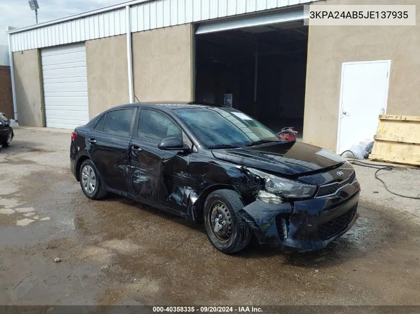 2018 Kia Rio S VIN: 3KPA24AB5JE137935 Lot: 40358335