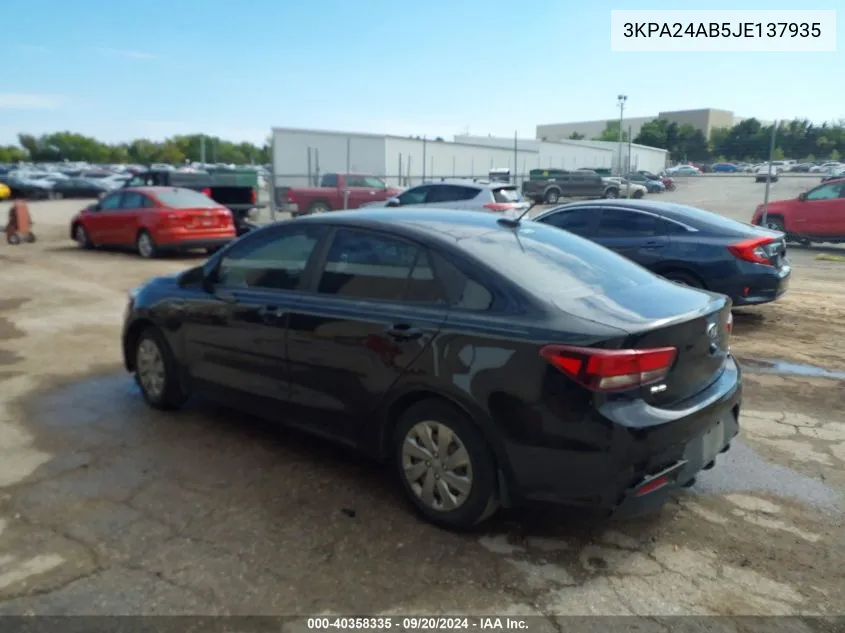 2018 Kia Rio S VIN: 3KPA24AB5JE137935 Lot: 40358335