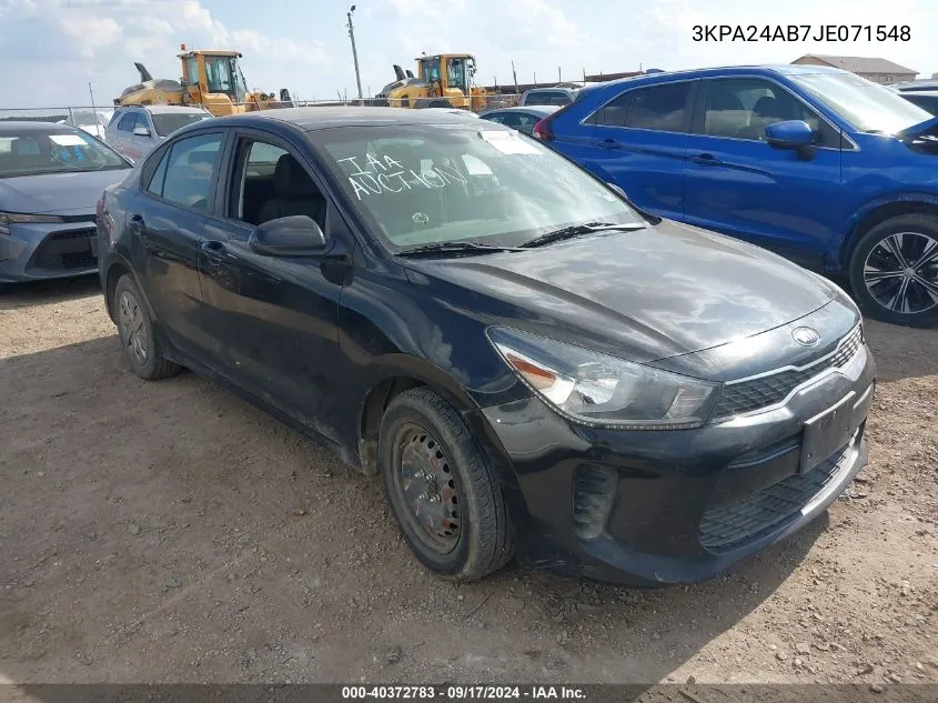 2018 Kia Rio S VIN: 3KPA24AB7JE071548 Lot: 40372783