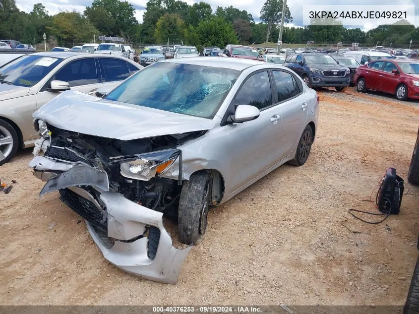 2018 Kia Rio S VIN: 3KPA24ABXJE049821 Lot: 40376253