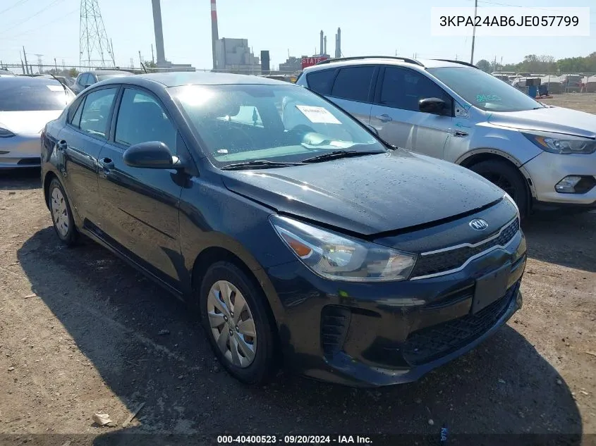 2018 Kia Rio S VIN: 3KPA24AB6JE057799 Lot: 40400523