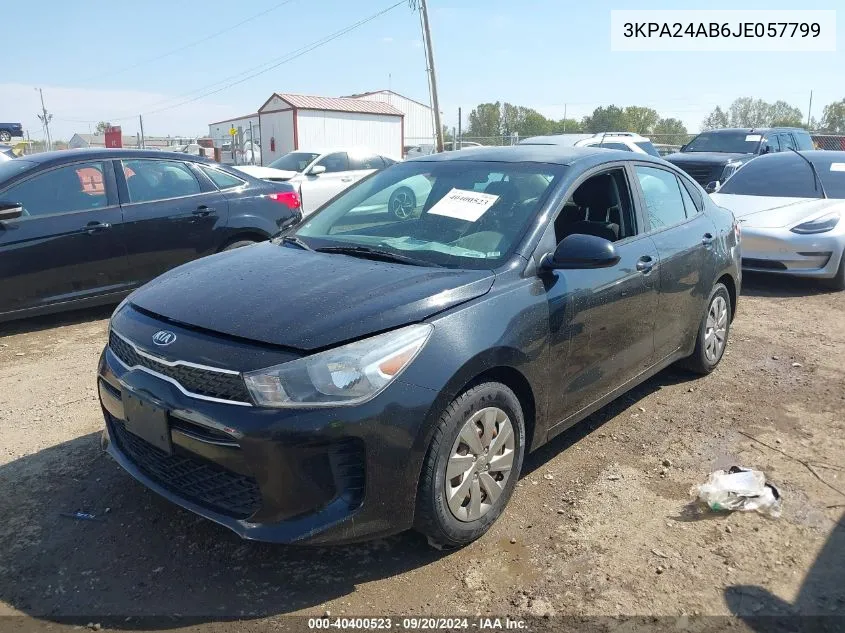 2018 Kia Rio S VIN: 3KPA24AB6JE057799 Lot: 40400523