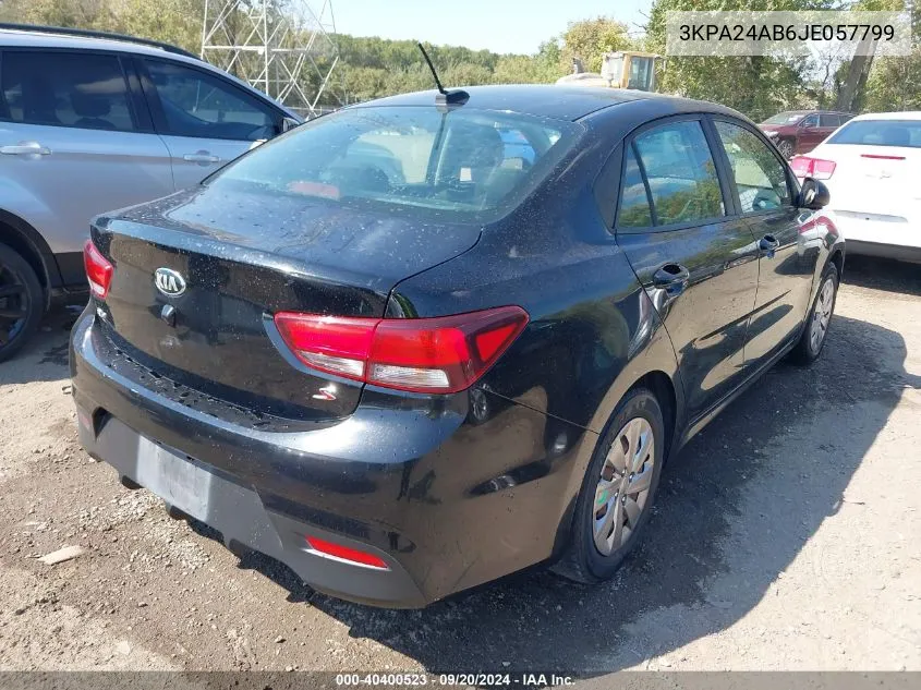 2018 Kia Rio S VIN: 3KPA24AB6JE057799 Lot: 40400523