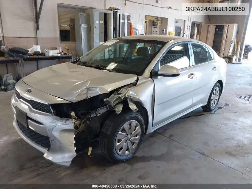 3KPA24AB8JE100250 2018 Kia Rio S