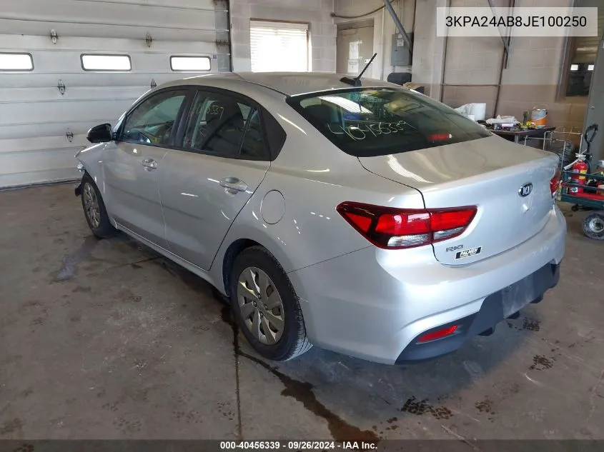 3KPA24AB8JE100250 2018 Kia Rio S