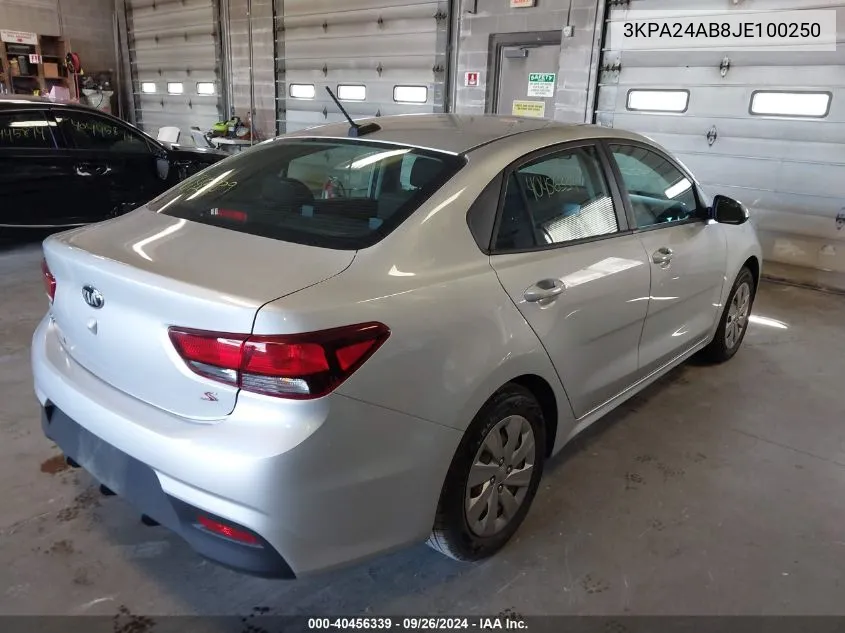 3KPA24AB8JE100250 2018 Kia Rio S