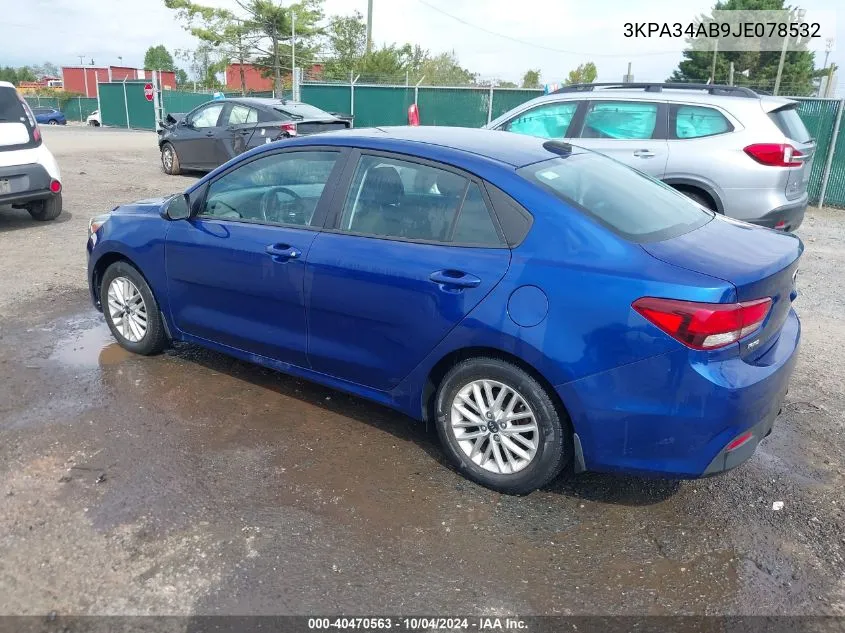 2018 Kia Rio Ex VIN: 3KPA34AB9JE078532 Lot: 40470563