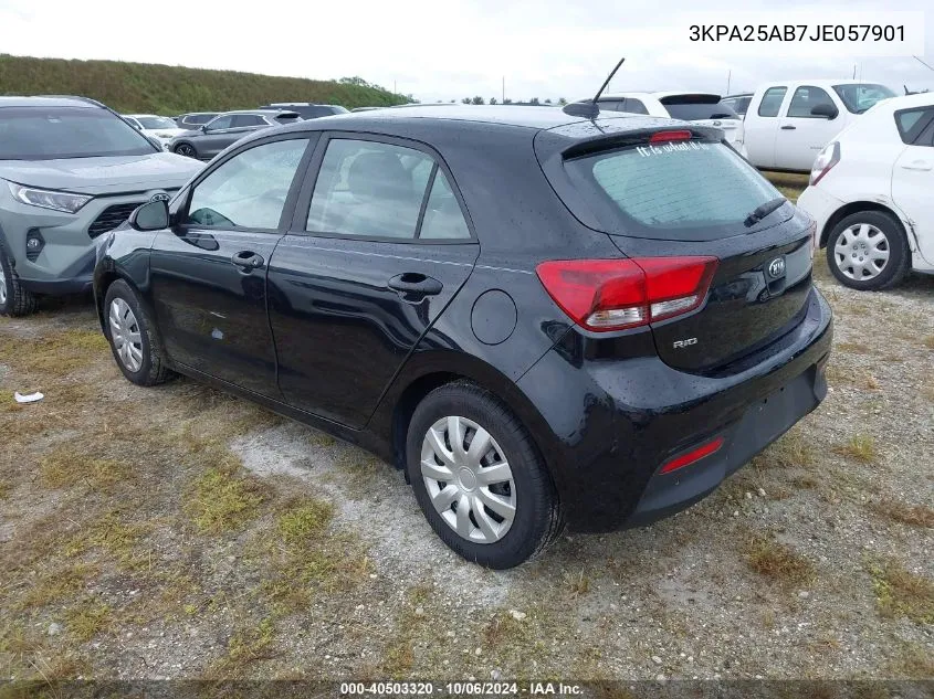 2018 Kia Rio Lx VIN: 3KPA25AB7JE057901 Lot: 40503320