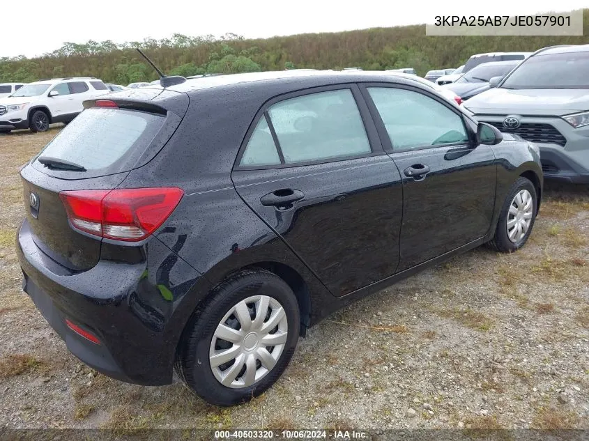 2018 Kia Rio Lx VIN: 3KPA25AB7JE057901 Lot: 40503320