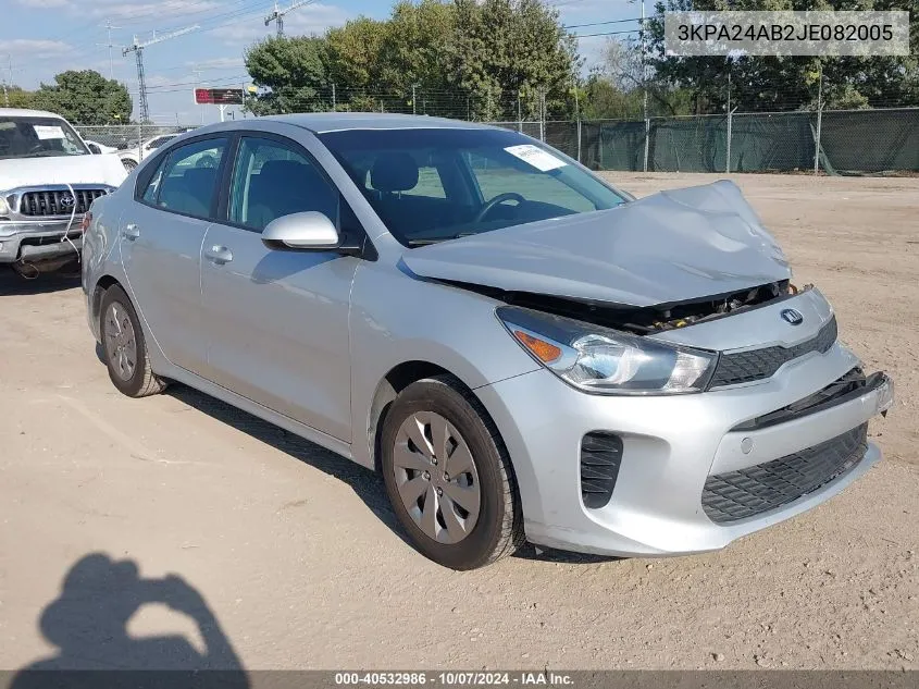 2018 Kia Rio S VIN: 3KPA24AB2JE082005 Lot: 40532986