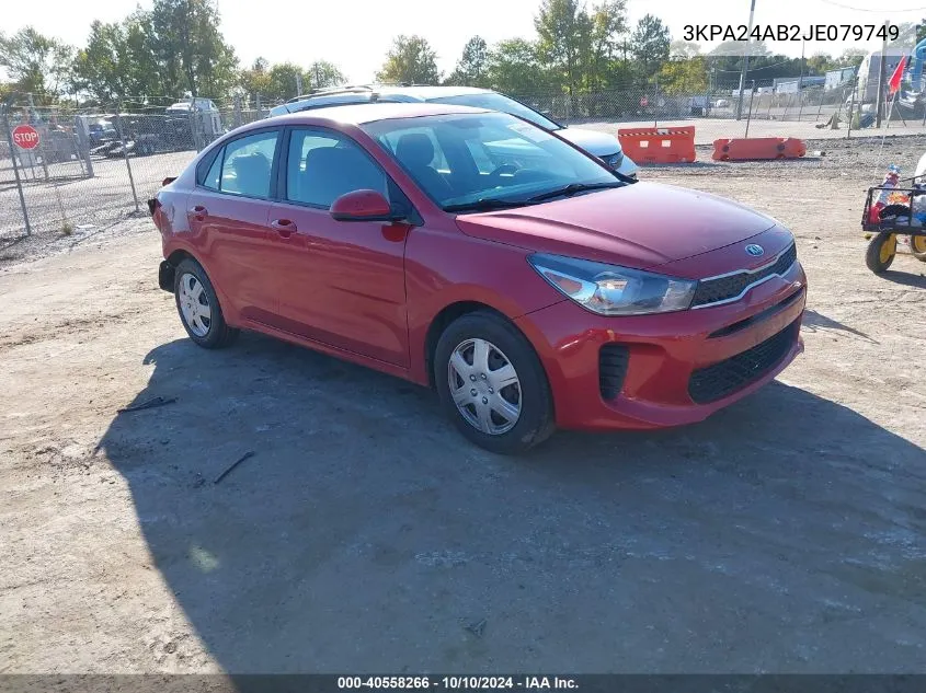 2018 Kia Rio S VIN: 3KPA24AB2JE079749 Lot: 40558266