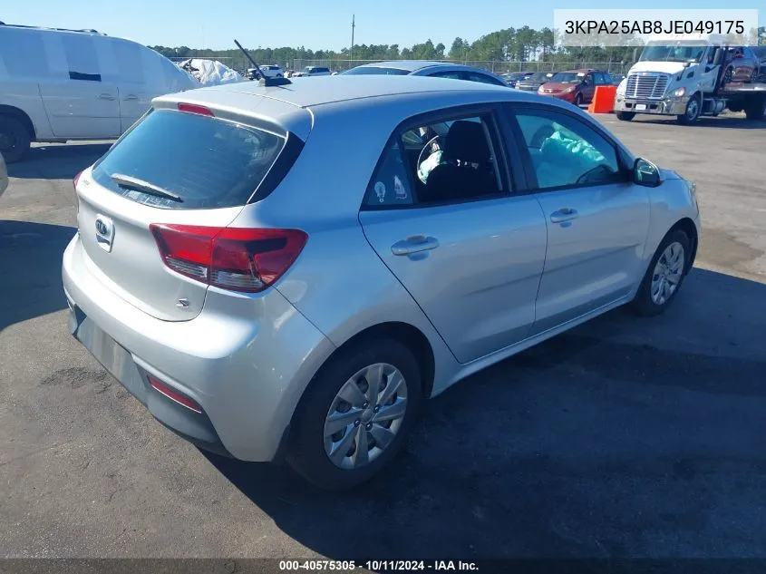 2018 Kia Rio S VIN: 3KPA25AB8JE049175 Lot: 40575305