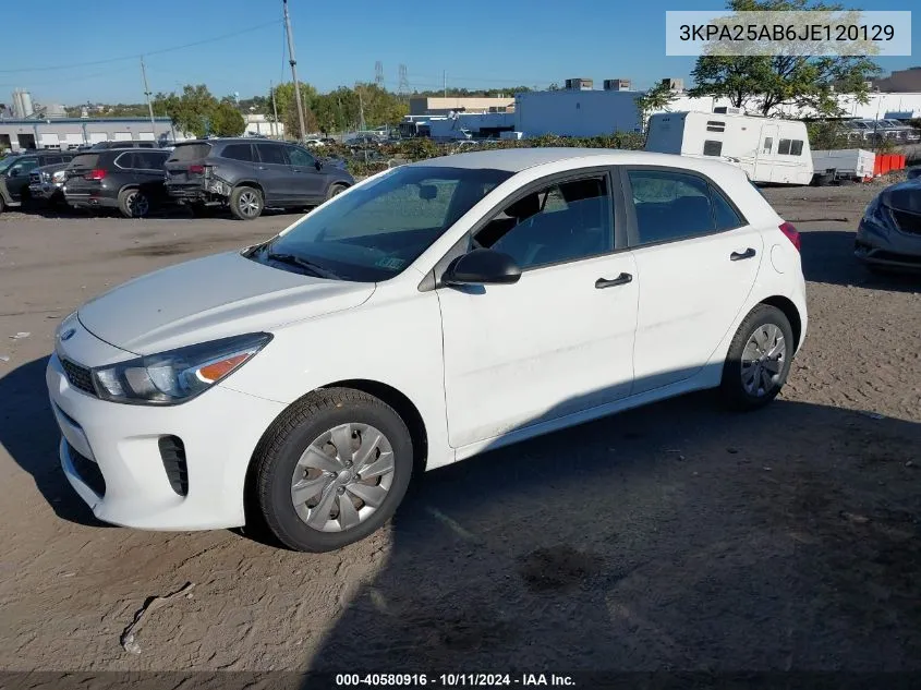 2018 Kia Rio Lx/S VIN: 3KPA25AB6JE120129 Lot: 40580916