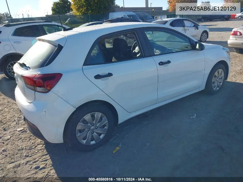 2018 Kia Rio Lx/S VIN: 3KPA25AB6JE120129 Lot: 40580916