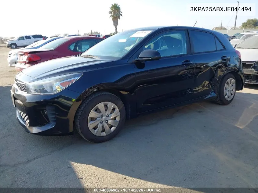 2018 Kia Rio S VIN: 3KPA25ABXJE044494 Lot: 40596982