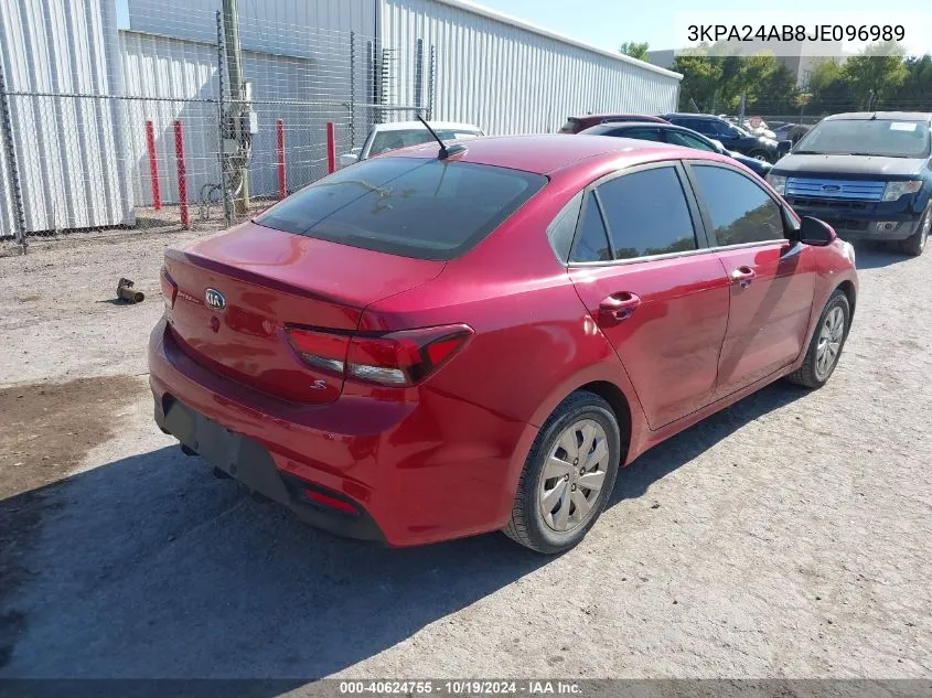 2018 Kia Rio S VIN: 3KPA24AB8JE096989 Lot: 40624755