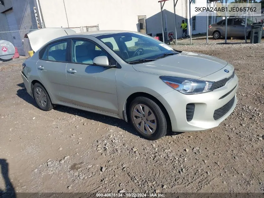 2018 Kia Rio S VIN: 3KPA24AB1JE065762 Lot: 40675134