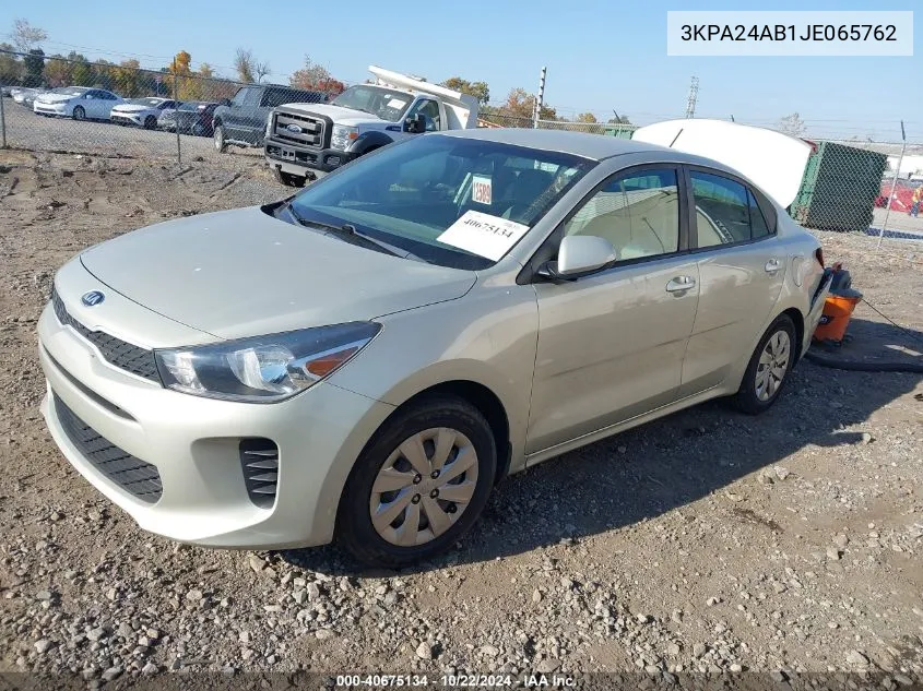 2018 Kia Rio S VIN: 3KPA24AB1JE065762 Lot: 40675134