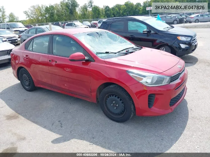 2018 Kia Rio S VIN: 3KPA24ABXJE047826 Lot: 40682206