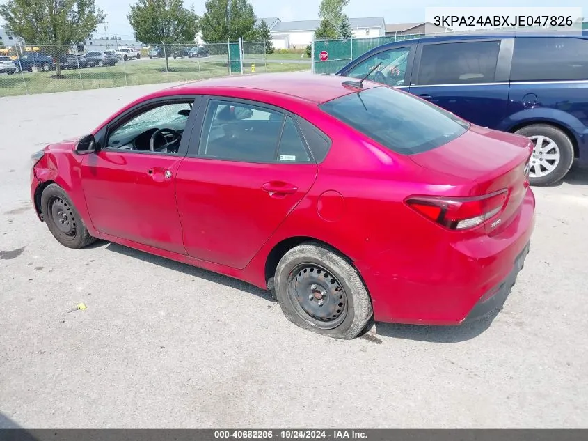 2018 Kia Rio S VIN: 3KPA24ABXJE047826 Lot: 40682206