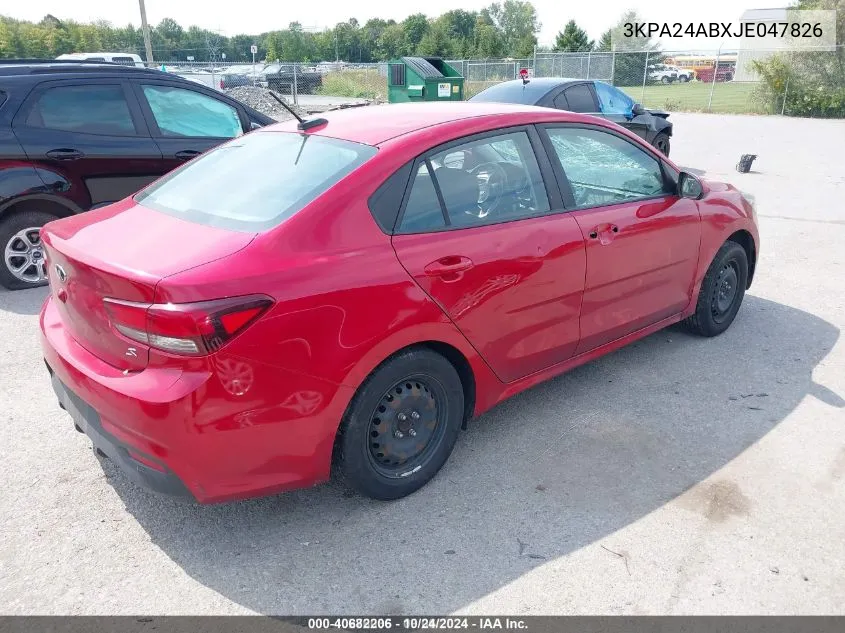 2018 Kia Rio S VIN: 3KPA24ABXJE047826 Lot: 40682206