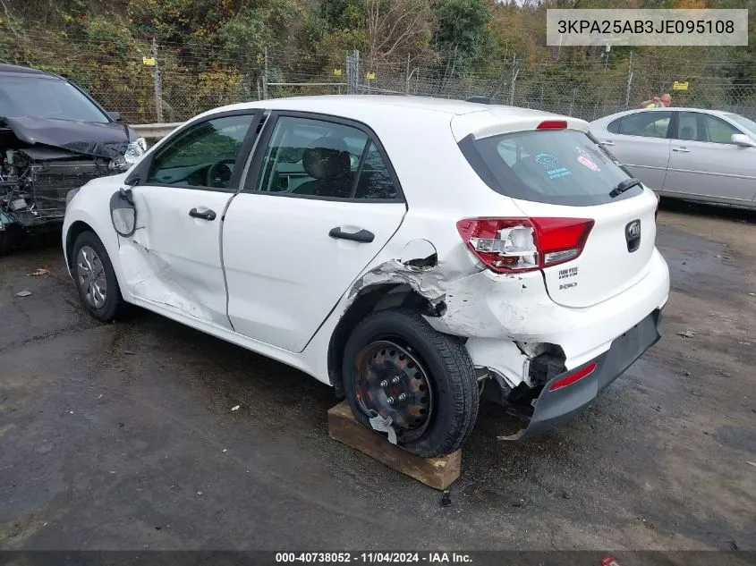 2018 Kia Rio Lx VIN: 3KPA25AB3JE095108 Lot: 40738052