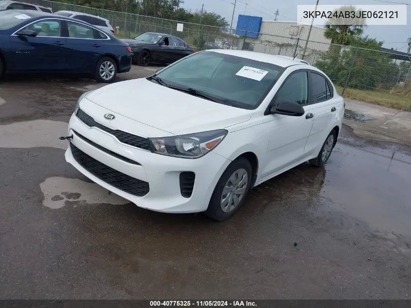 2018 Kia Rio Lx VIN: 3KPA24AB3JE062121 Lot: 40775325