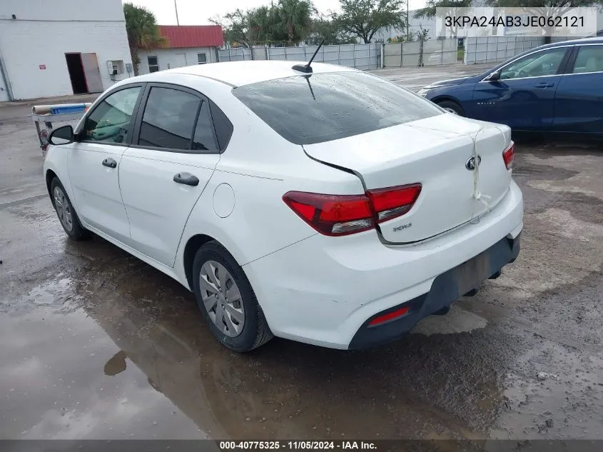 2018 Kia Rio Lx VIN: 3KPA24AB3JE062121 Lot: 40775325