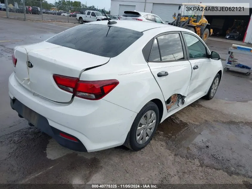 2018 Kia Rio Lx VIN: 3KPA24AB3JE062121 Lot: 40775325