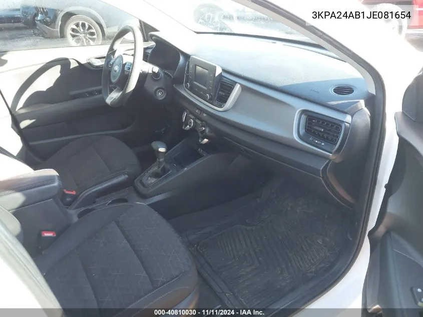 2018 Kia Rio S VIN: 3KPA24AB1JE081654 Lot: 40810030