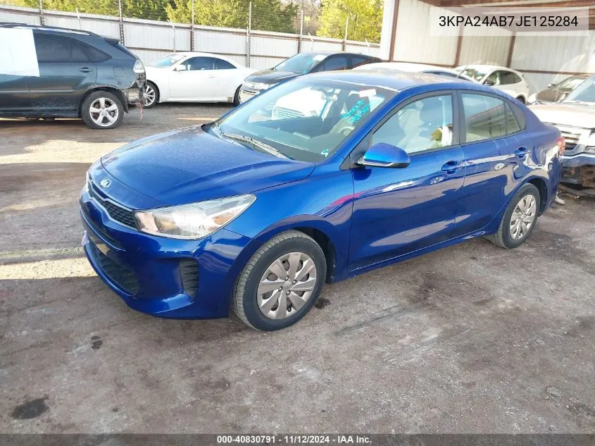 2018 Kia Rio S VIN: 3KPA24AB7JE125284 Lot: 40830791