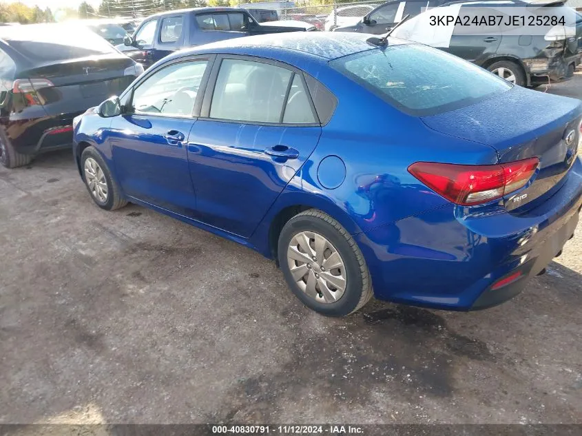 2018 Kia Rio S VIN: 3KPA24AB7JE125284 Lot: 40830791