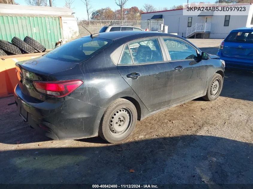 2018 Kia Rio S VIN: 3KPA24AB5JE097923 Lot: 40842480