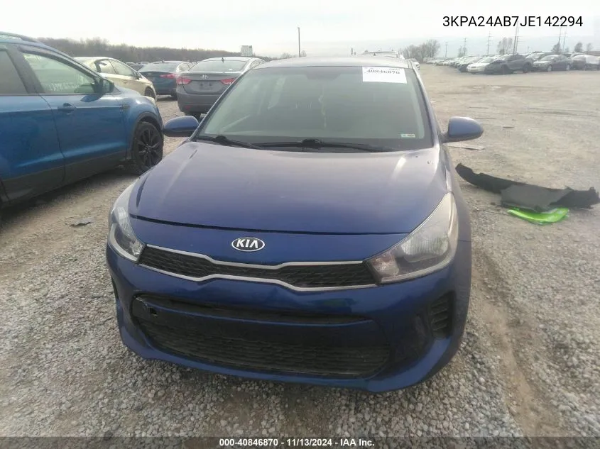 2018 Kia Rio S VIN: 3KPA24AB7JE142294 Lot: 40846870