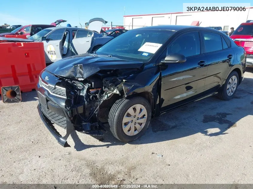 2018 Kia Rio Lx VIN: 3KPA24AB0JE079006 Lot: 40880649