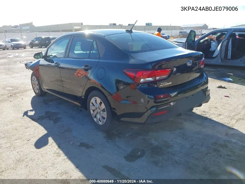 2018 Kia Rio Lx VIN: 3KPA24AB0JE079006 Lot: 40880649