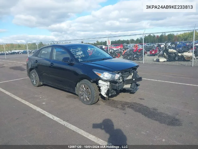 2019 Kia Rio VIN: 3KPA24AB9KE233813 Lot: 12097120