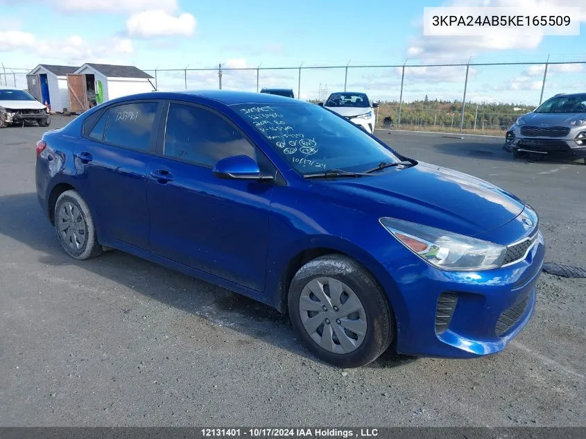 2019 Kia Rio VIN: 3KPA24AB5KE165509 Lot: 12131401