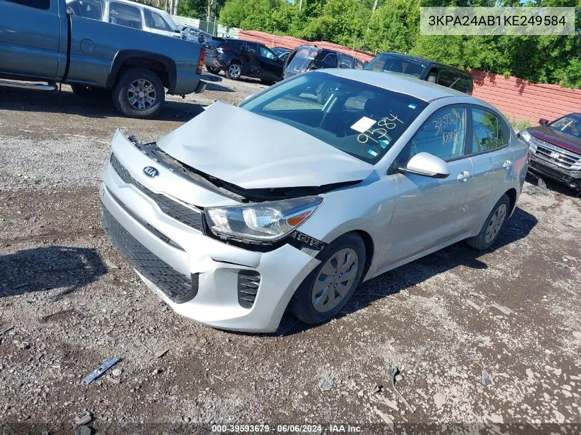 2019 Kia Rio Lx VIN: 3KPA24AB1KE249584 Lot: 39593679