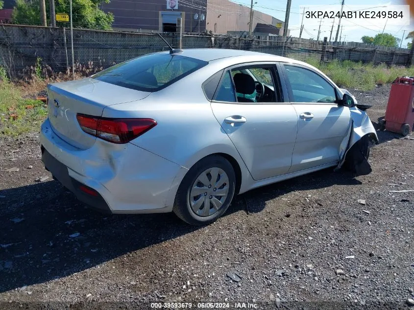 2019 Kia Rio Lx VIN: 3KPA24AB1KE249584 Lot: 39593679