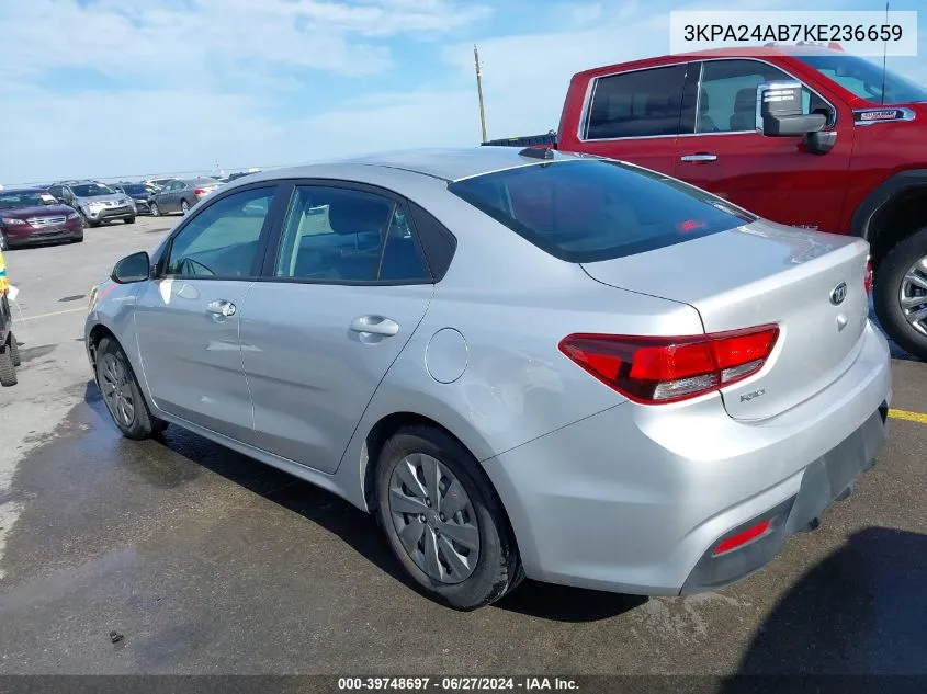 2019 Kia Rio Lx VIN: 3KPA24AB7KE236659 Lot: 39748697