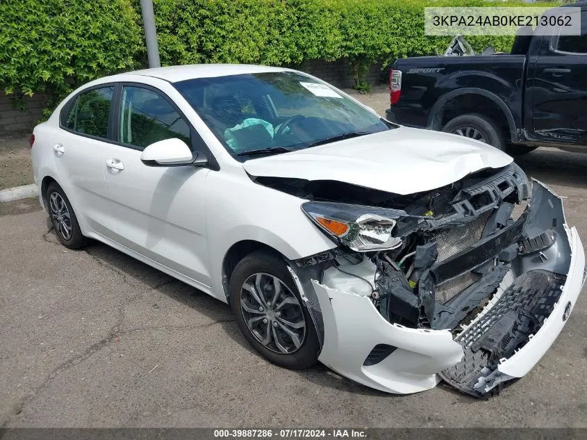 2019 Kia Rio S VIN: 3KPA24AB0KE213062 Lot: 39887286