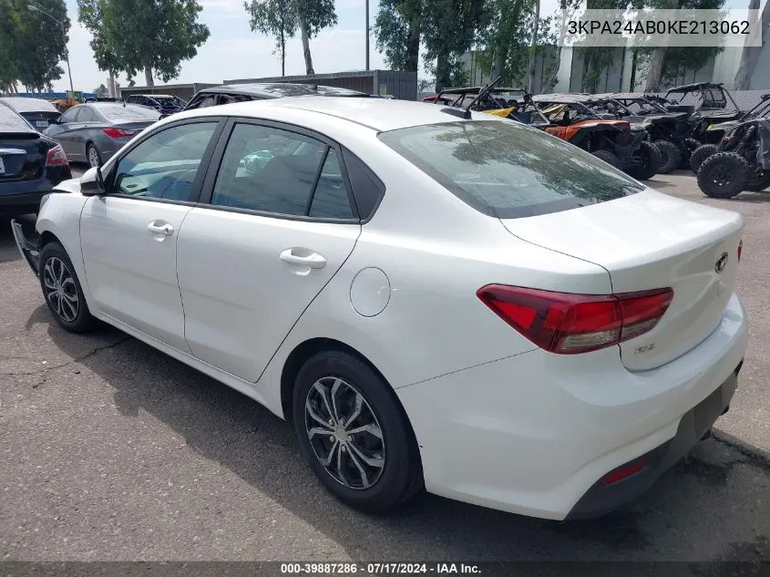 3KPA24AB0KE213062 2019 Kia Rio S