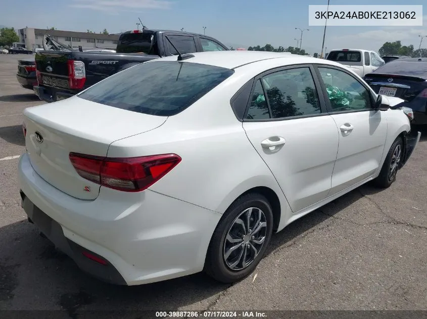 3KPA24AB0KE213062 2019 Kia Rio S