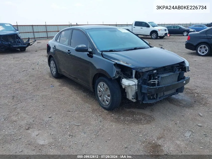 2019 Kia Rio Lx VIN: 3KPA24AB0KE226734 Lot: 39932612