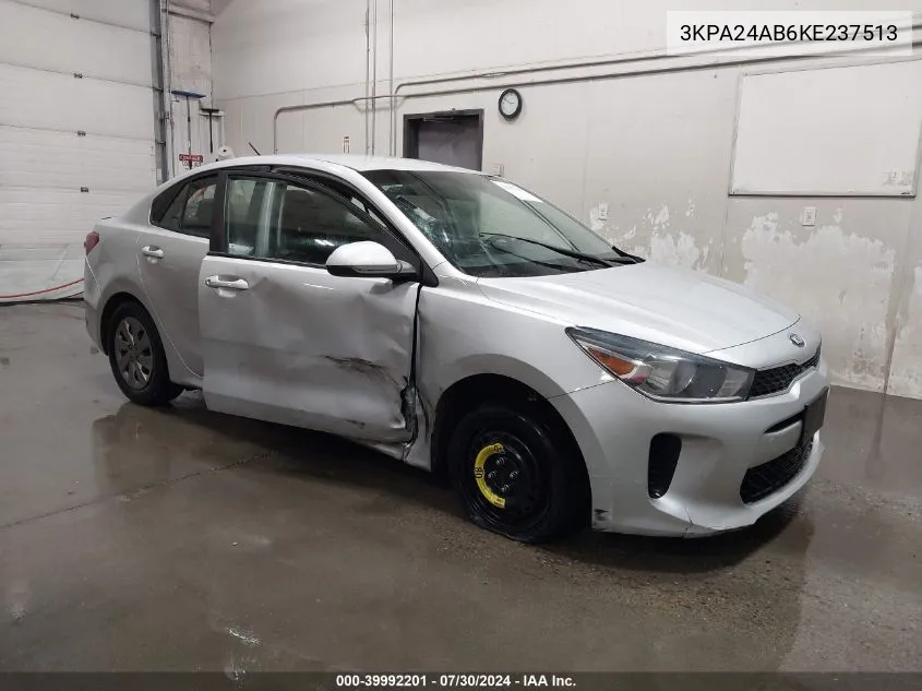 2019 Kia Rio Lx VIN: 3KPA24AB6KE237513 Lot: 39992201