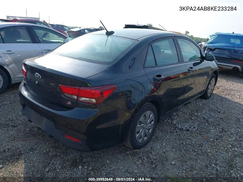 3KPA24AB8KE233284 2019 Kia Rio S