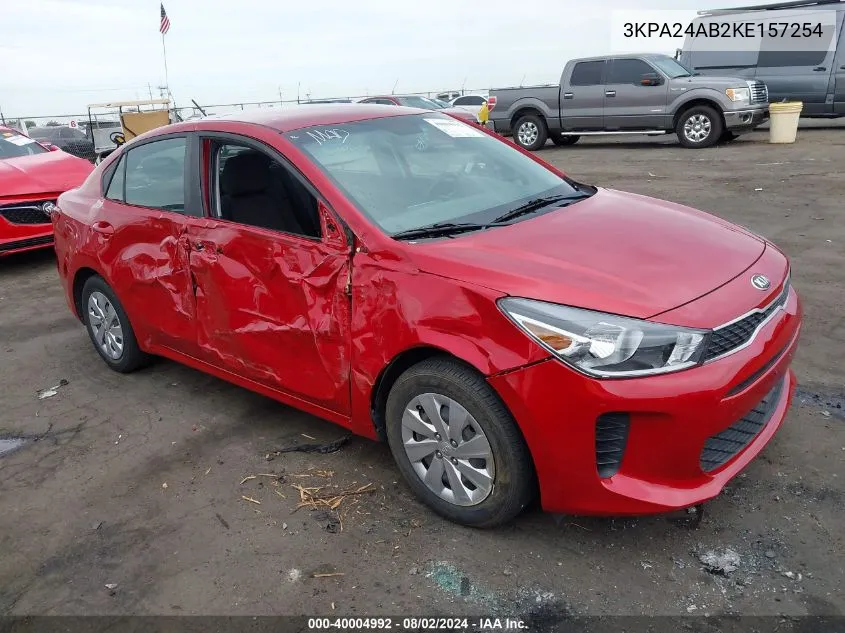 2019 Kia Rio S VIN: 3KPA24AB2KE157254 Lot: 40004992