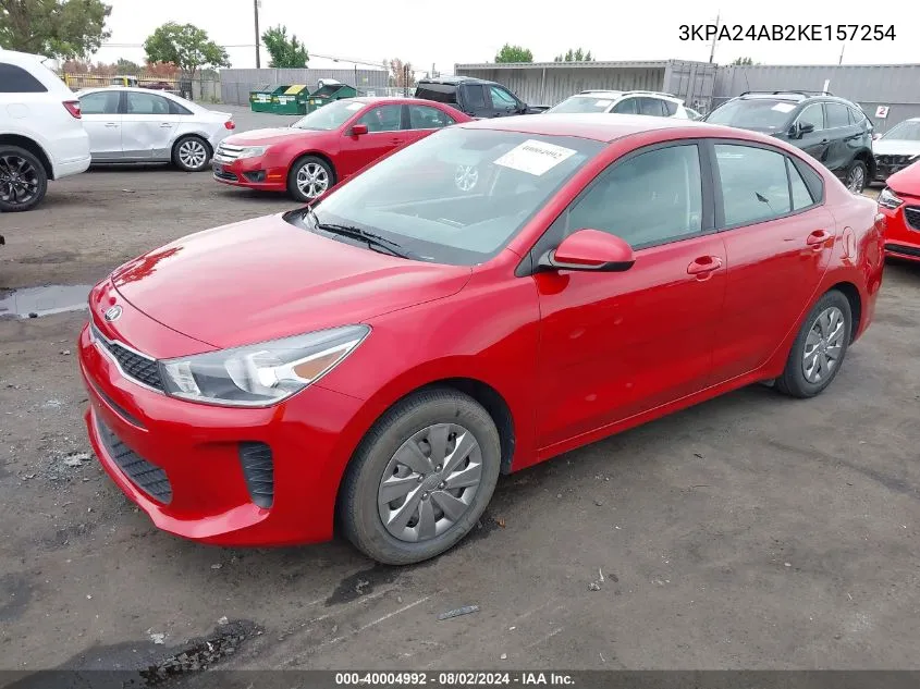 2019 Kia Rio S VIN: 3KPA24AB2KE157254 Lot: 40004992